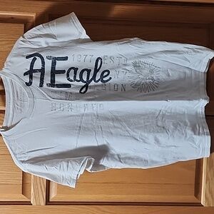 American Eagle Outfitters Gray Logo Tee